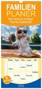 Cover-Bild zum Titel 'Familienplaner 2026 - Der tierisch lustige Tennis-Kalender mit 5 Spalten (Wandkalender, 21 x 45 cm) CALVENDO' von 'Peter Rübsamen'