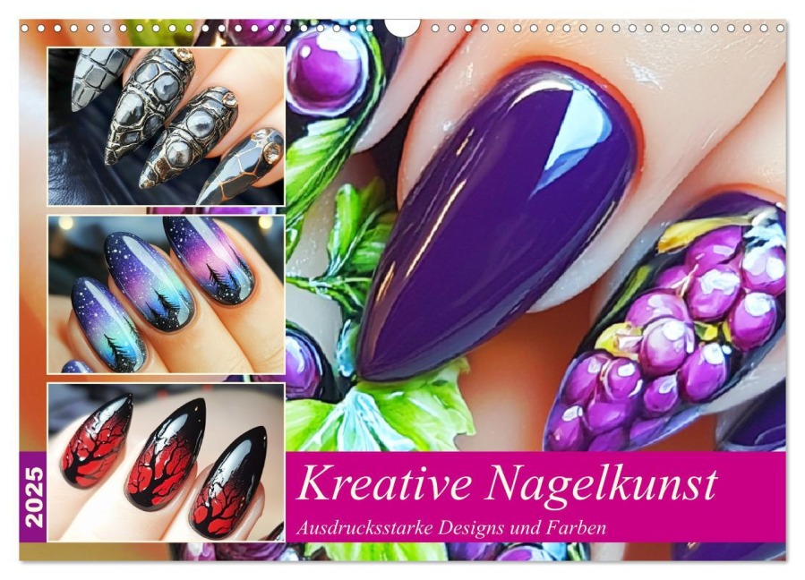 Kreative Nagelkunst. Ausdrucksstarke Designs und Farben (Wandkalender 2025 DIN A3 quer), CALVENDO Monatskalender - Rose Hurley