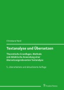 Cover-Bild zum Titel 'Textanalyse und Übersetzen' von 'Christiane Nord'