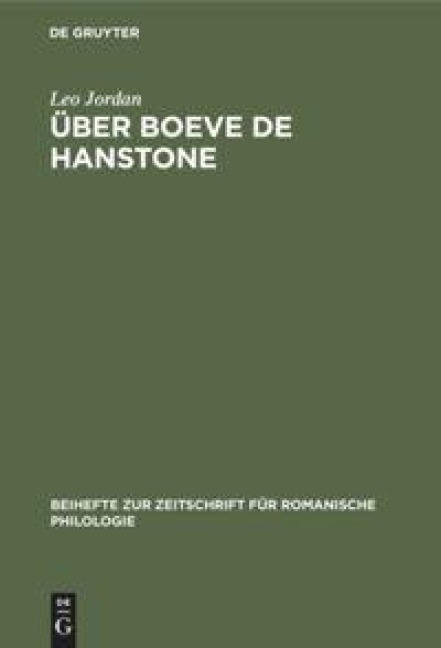 Über Boeve de Hanstone - Leo Jordan