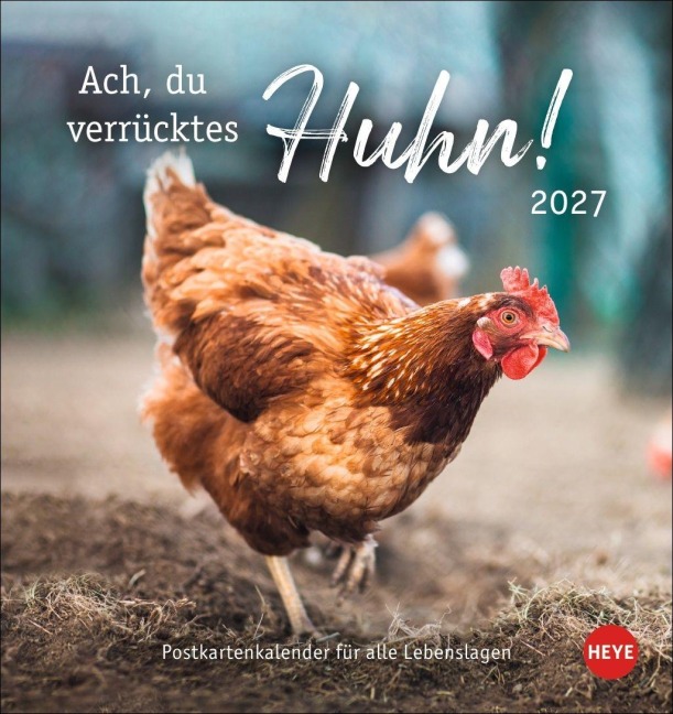 Hühner Postkartenkalender 2027 - Ach, du verrücktes Huhn! - 
