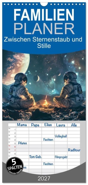 Familienplaner 2027 - Zwischen Sternenstaub und Stille mit 5 Spalten (Wandkalender, 21 x 45 cm) CALVENDO - Daniela Tapper
