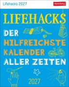 Cover-Bild zum Titel 'Lifehacks Tagesabreißkalender 2027 - Der hilfreichste Kalender aller Zeiten' von 'Ann Christin Artel'