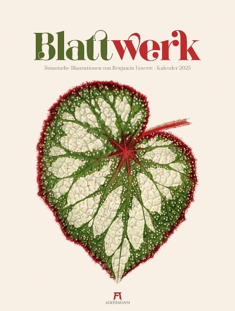 Blattwerk - Botanische Illustrationen Kalender 2025 - Benjamin Fawcett, Ackermann Kunstverlag