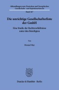 Cover-Bild zum Titel 'Die unrichtige Gesellschafterliste der GmbH' von 'Manuel May'