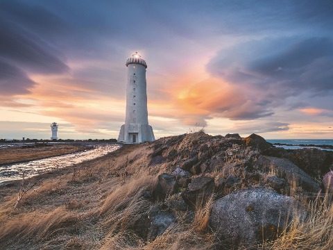 Erwachsenenpuzzle 1500 Teile - Magische Stimmung über dem Leuchtturm von Akranes, Island - 