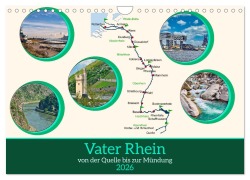 Cover-Bild zum Titel 'Vater Rhein von der Quelle bis zur Mündung (Wandkalender 2026 DIN A4 quer), CALVENDO Monatskalender' von 'Claudia Kleemann'