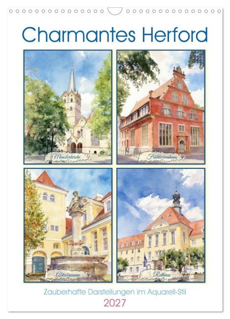 Charmantes Herford (Wandkalender 2027 DIN A3 hoch), CALVENDO Monatskalender - Claudia Kleemann