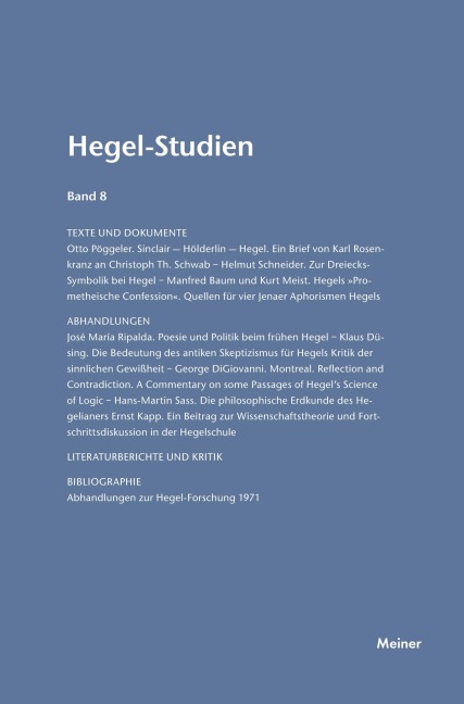 Hegel-Studien / Hegel-Studien Band 8 (1973) - 