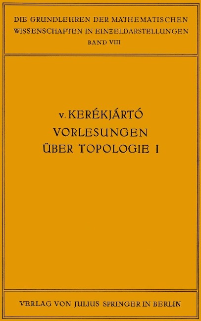 Vorlesungen über Topologie - B. V. Keraekjaartao