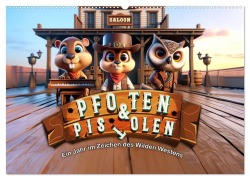 Cover-Bild zum Titel 'Pfoten und Pistolen: Ein Jahr im Zeichen des Wilden Westens (Wandkalender 2027 DIN A2 quer), CALVENDO Monatskalender' von 'Artefacti'