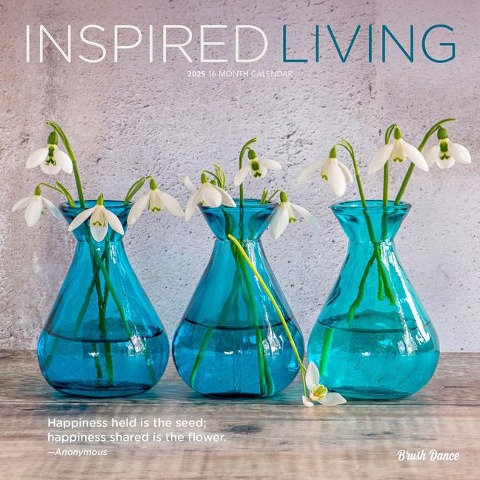 Inspired Living 2025 12 X 24 Inch Monthly Square Wall Calendar Plastic-Free - Brush Dance