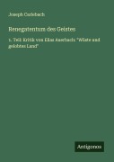 Cover-Bild zum Titel 'Renegatentum des Geistes' von 'Joseph Carlebach'