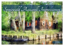 Cover-Bild zum Titel 'Spreewald Aquarell Impressionen (Wandkalender 2026 DIN A3 quer), CALVENDO Monatskalender' von 'Anja Frost'