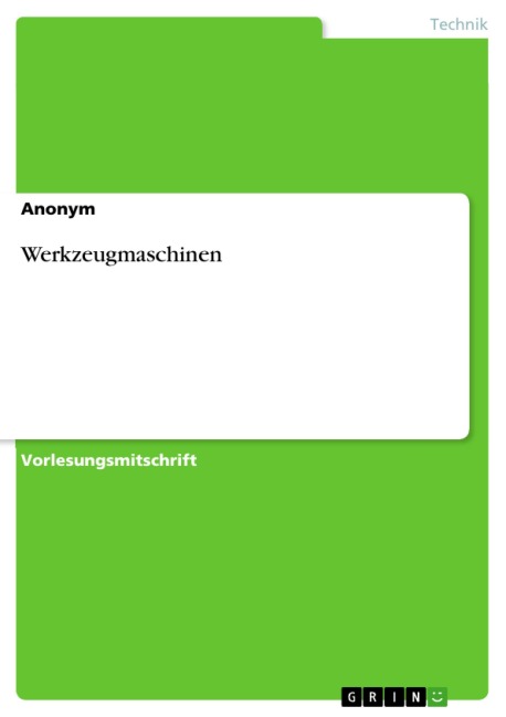 Werkzeugmaschinen - 