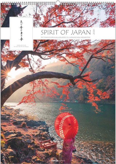 Spirit of Japan 2026 - Bildkalender XXL 50x70 cm - mit japanischer Kalligraphie, inkl. Übersetzung - Landschaftskalender - Wandkalender - Wandplaner - 