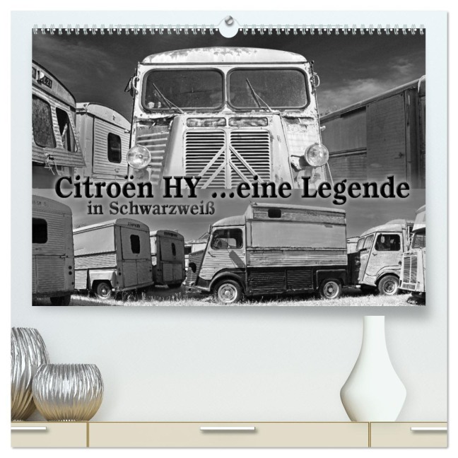Citroën HY eine Legende in Schwarzweiß (hochwertiger Premium Wandkalender 2026 DIN A2 quer), Kunstdruck in Hochglanz - Ingo Laue