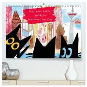 Frau Kami Katze entdeckt Frankfurt am Main (hochwertiger Premium Wandkalender 2026 DIN A2 quer), Kunstdruck in Hochglanz - Frau Kami Katze