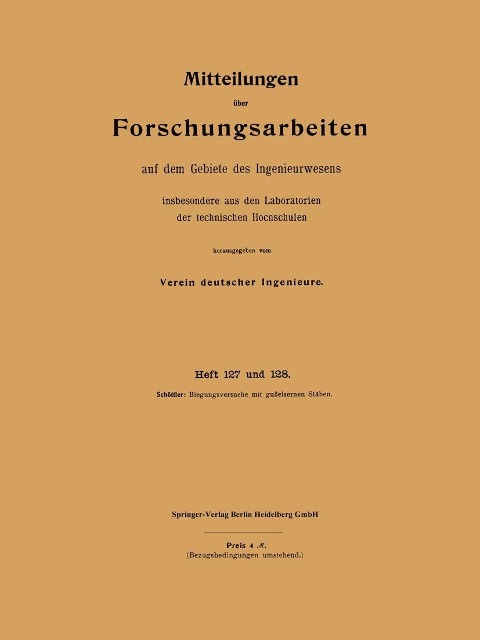 Mitteilungen über Forschungsarbeiten auf dem Gebiete des Ingenieurwesens - Rudolf Schöttler