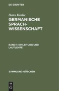 Cover-Bild zum Titel 'Einleitung und Lautlehre' von 'Hans Krahe'