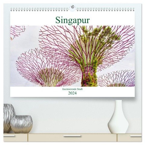 Singapur - faszinierende Stadt (hochwertiger Premium Wandkalender 2024 DIN A2 quer), Kunstdruck in Hochglanz - Nina Schwarze