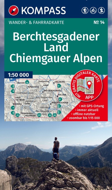 KOMPASS Wanderkarte 14 Berchtesgadener Land, Chiemgauer Alpen 1:50.000 - 