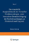 Cover-Bild zum Titel 'Das Materielle Ausgleichsrecht des Versailler Friedensvertrages' von 'Hans Dölle'