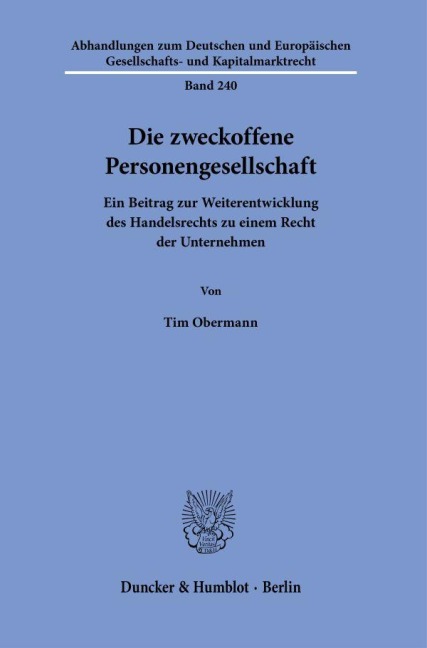 Die zweckoffene Personengesellschaft - Tim Obermann