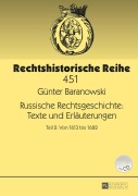 Cover-Bild zum Titel 'Russische Rechtsgeschichte: Texte und Erläuterungen' von 'Günter Baranowski'