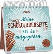Cover-Bild zum Titel 'Postkartenkalender Meine Schokoladenseite hab ich aufgegessen. 2027' von ''