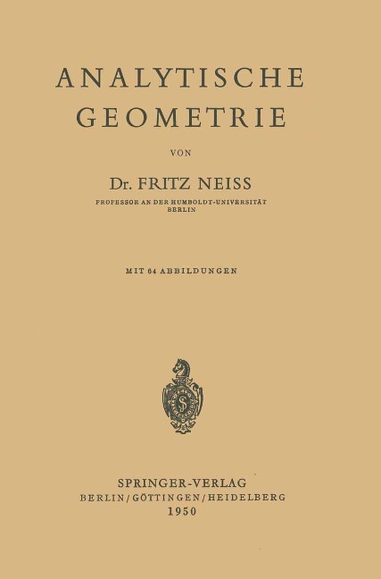 Analytische Geometrie - F. Neiss