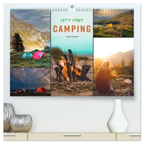 Let's start Camping (hochwertiger Premium Wandkalender 2025 DIN A2 quer), Kunstdruck in Hochglanz - Peter Roder