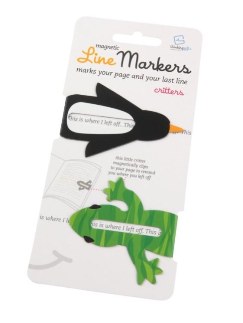 Line Markers (Critters/Pinguin&Frosch) | Magnetische Lesezeichen | 2er Set - 