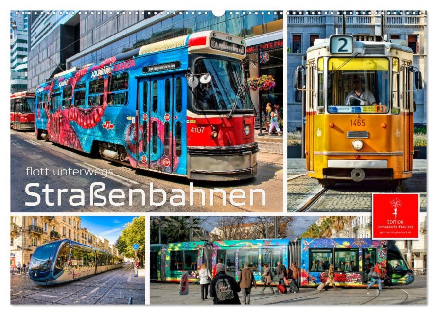 Straßenbahnen - flott unterwegs (Wandkalender 2026 DIN A2 quer), CALVENDO Monatskalender - Peter Roder