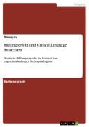 Cover-Bild zum Titel 'Bildungserfolg und Critical Language Awareness' von ''