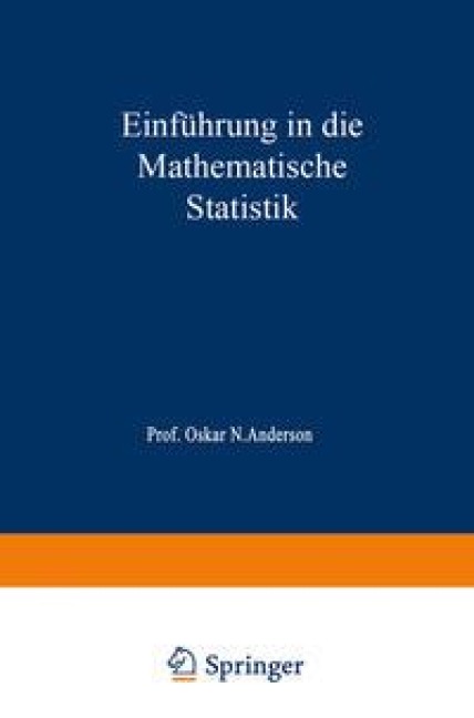 Einführung in die Mathematische Statistik - Oskar N. Anderson