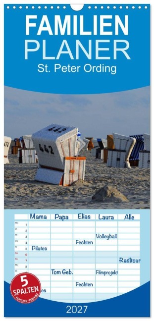 Familienplaner 2027 - St. Peter Ording mit 5 Spalten (Wandkalender, 21 x 45 cm) CALVENDO - Nordstern