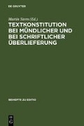 Textkonstitution bei mündlicher und bei schriftlicher Überlieferung - 