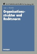 Cover-Bild zum Titel 'Organisationsstruktur und Rechtsnorm' von 'Axel ~von&xc Werder'