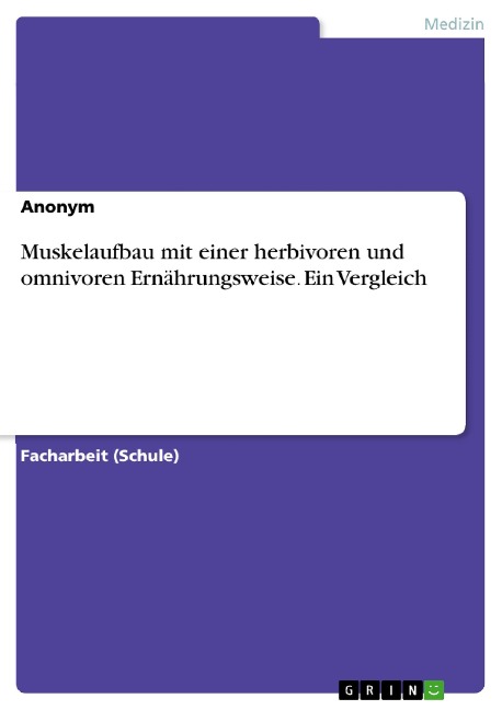 Muskelaufbau mit einer herbivoren und omnivoren Ernährungsweise. Ein Vergleich - Miguel Tschatschino