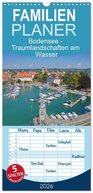 Familienplaner 2026 - Bodensee - Traumlandschaften am Wasser mit 5 Spalten (Wandkalender, 21 x 45 cm) CALVENDO - Elisabeth Schittenhelm