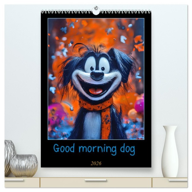 Good morning dog (hochwertiger Premium Wandkalender 2026 DIN A2 hoch), Kunstdruck in Hochglanz - Anja Krummeck