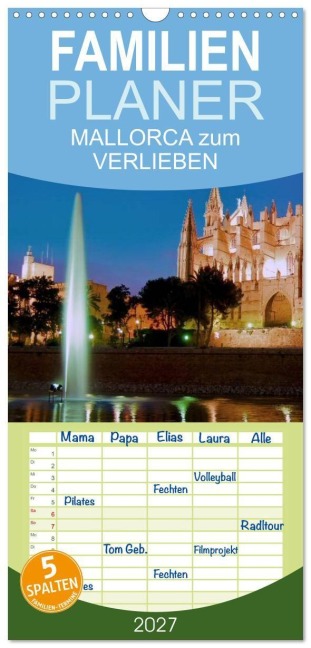 Familienplaner 2027 - MALLORCA zum VERLIEBEN mit 5 Spalten (Wandkalender, 21 x 45 cm) CALVENDO - Braschi Bonn