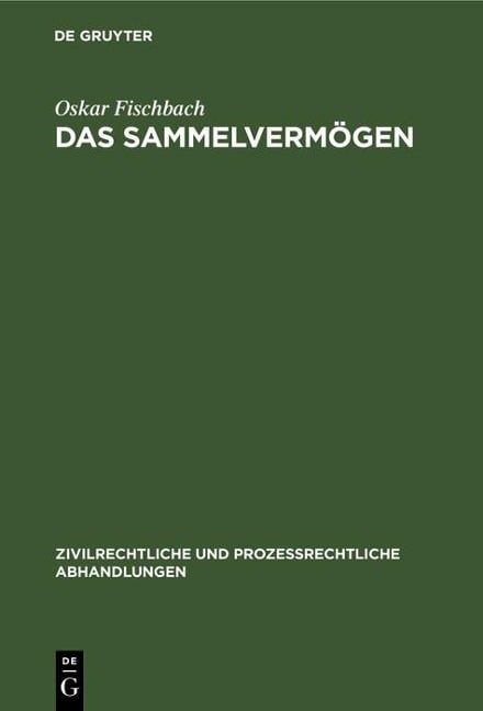 Das Sammelvermögen - Oskar Fischbach