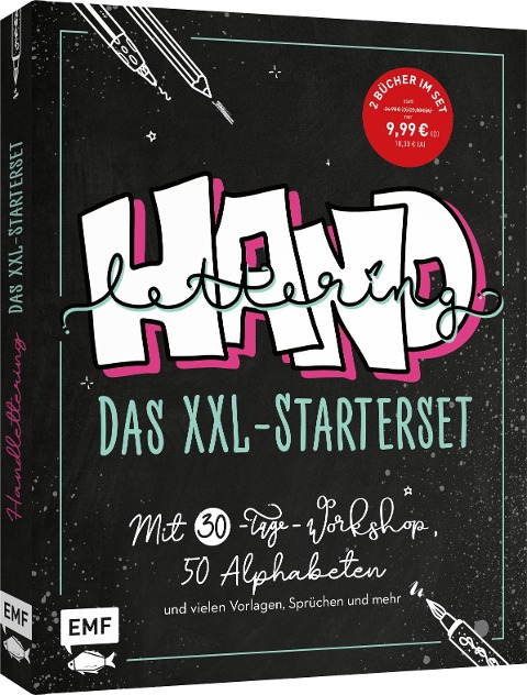 Handlettering: Das XXL-Starterset - Dein Anfänger-Set mit 2 Büchern im Bundle - 
