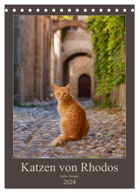 Katzen von Rhodos (Tischkalender 2024 DIN A5 hoch), CALVENDO Monatskalender - Katho Menden