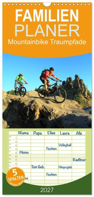 Familienplaner 2027 - Mountainbike Traumpfade mit 5 Spalten (Wandkalender, 21 x 45 cm) CALVENDO - Matthias Rotter