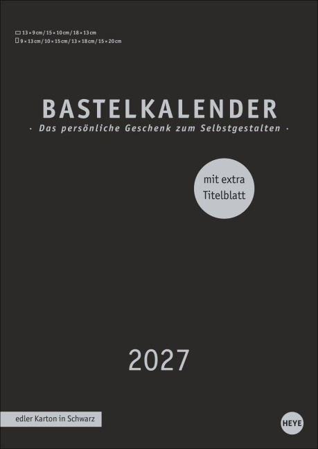 Premium-Bastelkalender schwarz A4 2027 - 