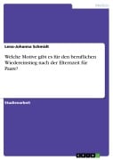 Welche Motive gibt es für den beruflichen Wiedereinstieg nach der Elternzeit für Paare? - Lena-Johanna Schmidt