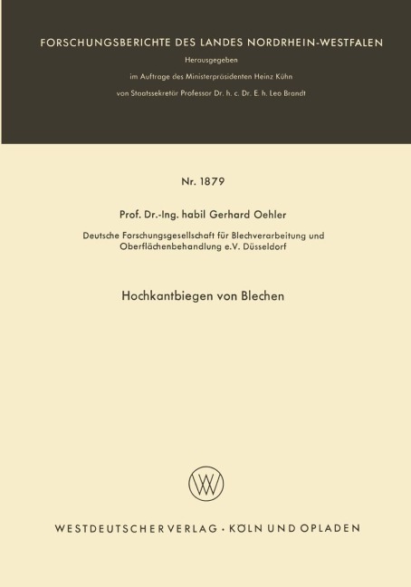 Hochkantbiegen von Blechen - Gerhard Oehler